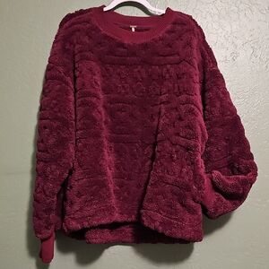 Free People Plush Burgundy Sweater